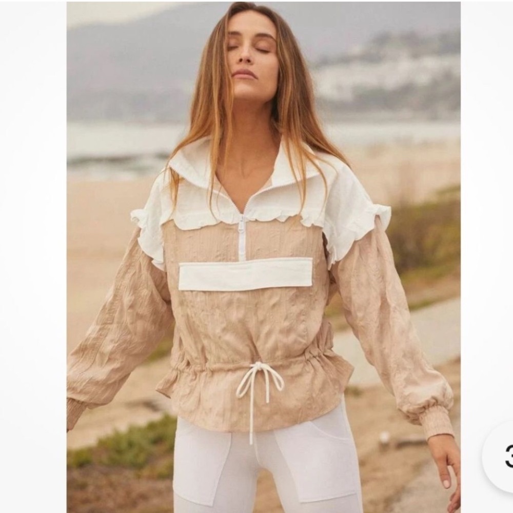 Free People Let’s Go Out Jacket Size Medium White Combo